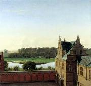 P.C. Skovgaard View from Frederiksborg Castle Germany oil painting artist